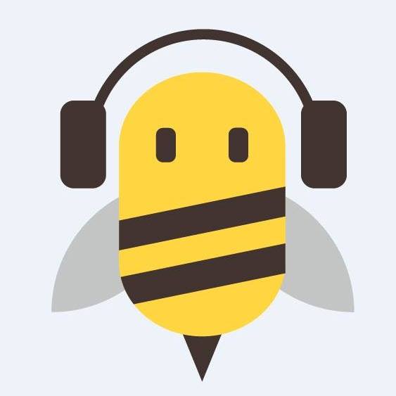 Cute Bee with Headphones