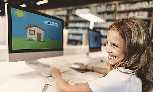 Student in a StoryJumper teletherapy session