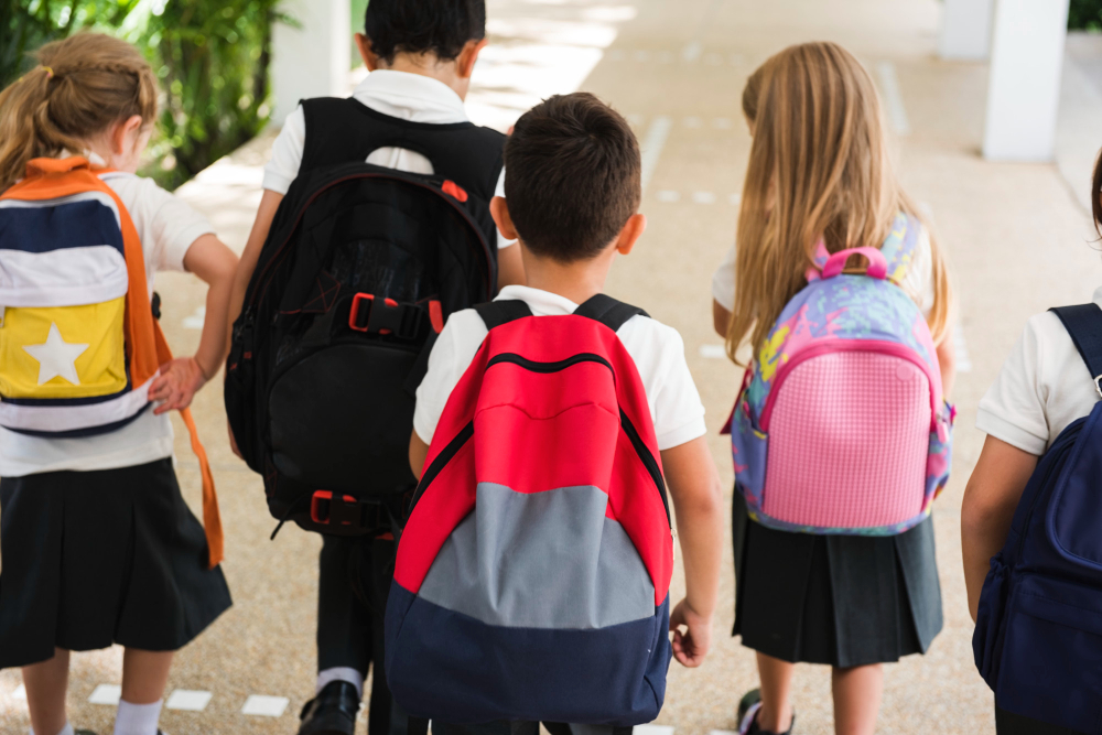 Students walking back to school